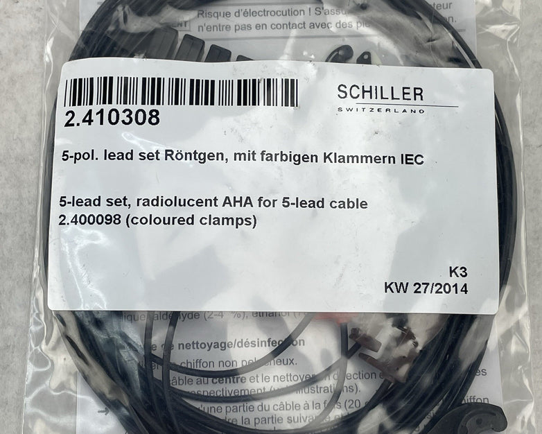 ECG 5-Wire Set AHA Clip 1.2 m Radiolucent Schiller 2.410308 Change 76654604