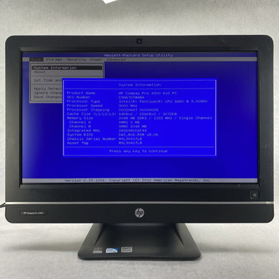 HP Compaq Pro 4300 AIO 20" Intel Pentium G860 3.00GHz 2GB RAM No HDD No OS