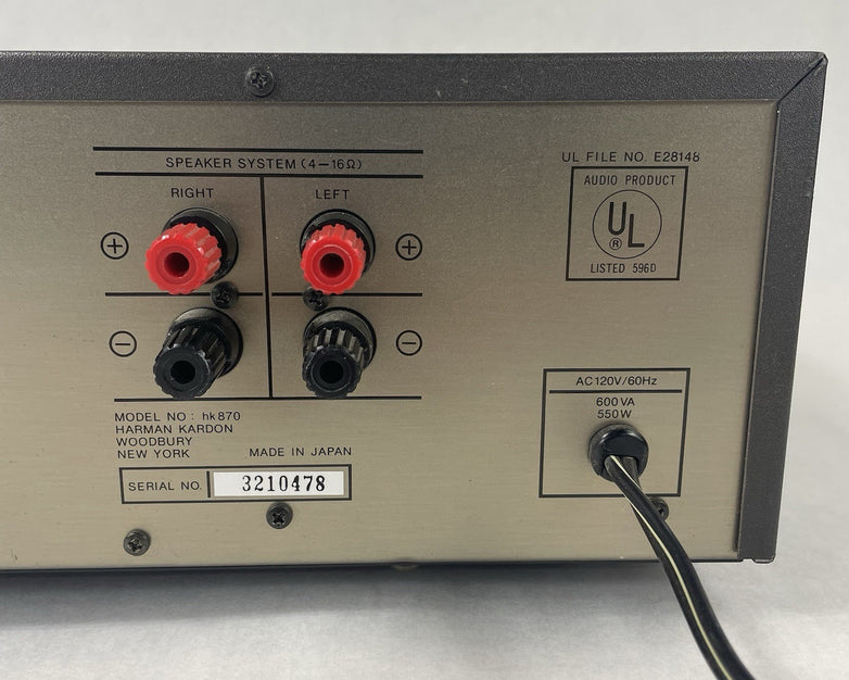 Harman Kardon HK870 Heathkit Stereo Power Amplifier  100w per channel Tested