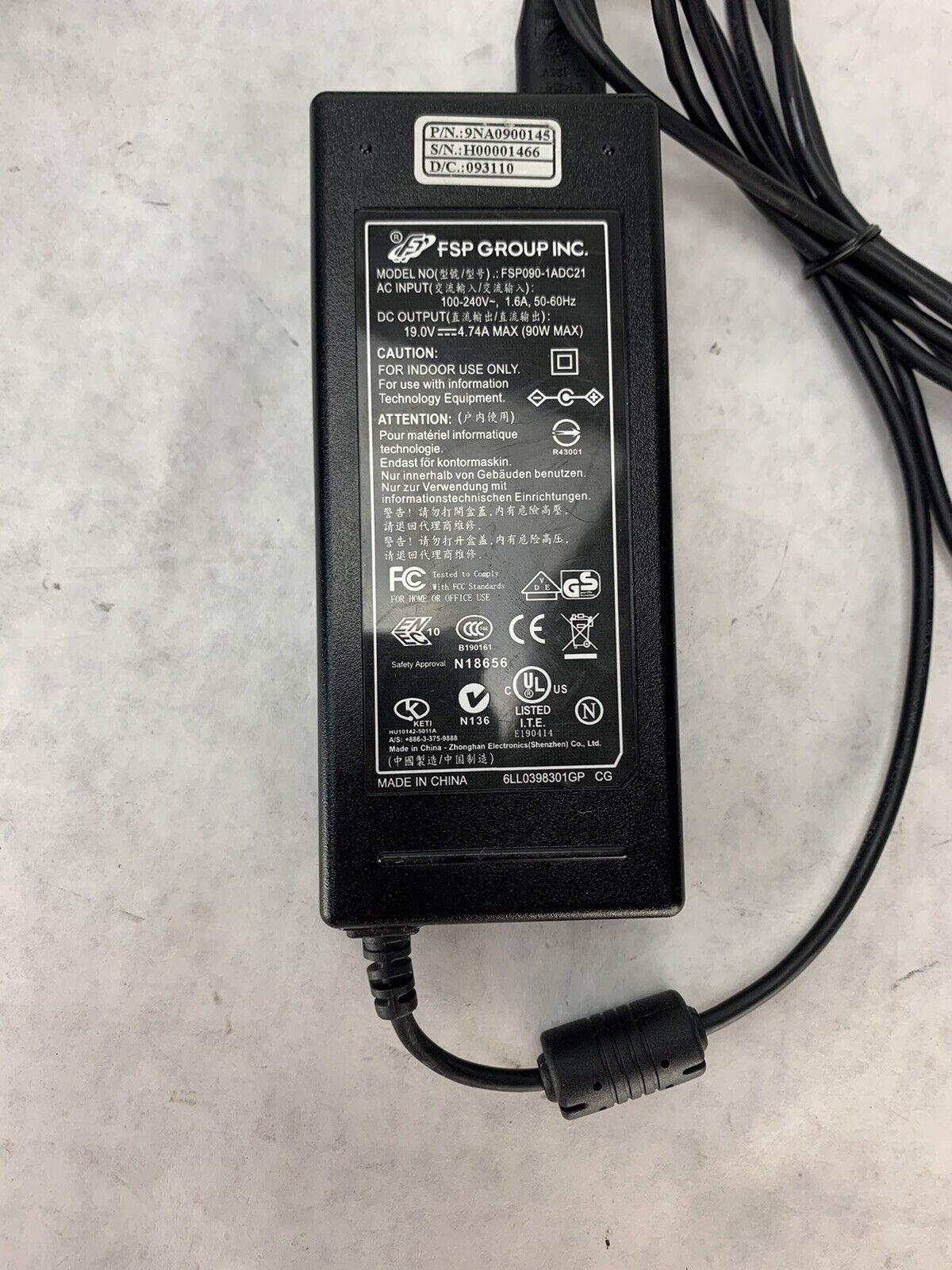 FSP GROUP AC Adapter FSP090-1ADC21 Charger Genuine 90W Adapter