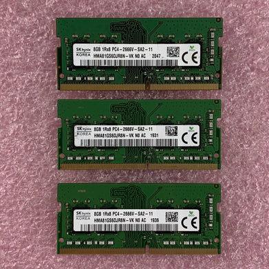 SK Hynix HMA81GS6CJR8N-VK 8 GB PC4-2666V DDR4 Laptop Memory RAM Lot of 3