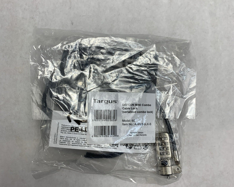 Targus DEFCON MINI 60 ASP66GLX-S Combo Cable Lock