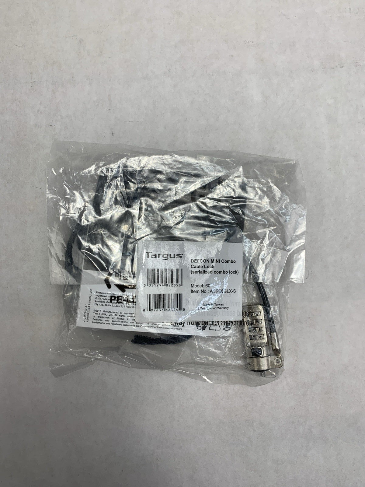 Targus DEFCON MINI 60 ASP66GLX-S Combo Cable Lock5
