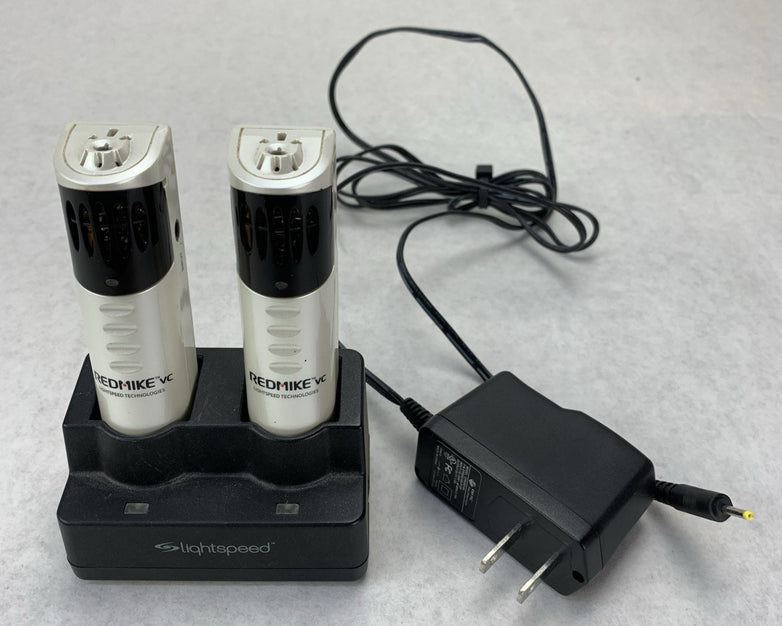 Lightspeed RedMike VC Infrared Microphone Set Charging Base and AC Adapter White