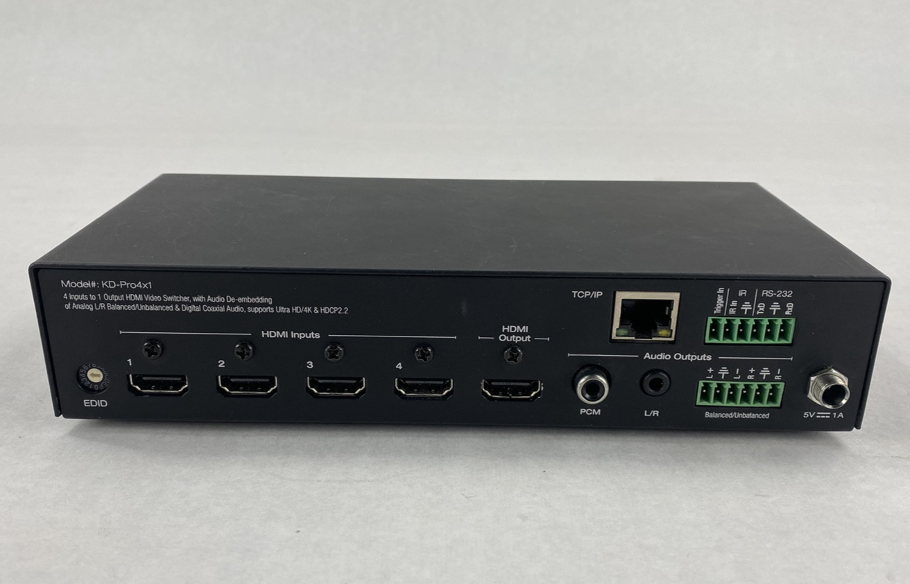 Key Digital KD-Pro4x1 HDMI Video Switcher No AC Adapter Power Tested