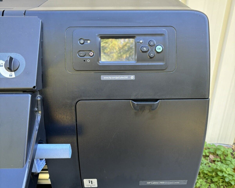 HP CQ869A Designjet L26500 Latex Printer Tested Needs Ink No Hard Drive No OS