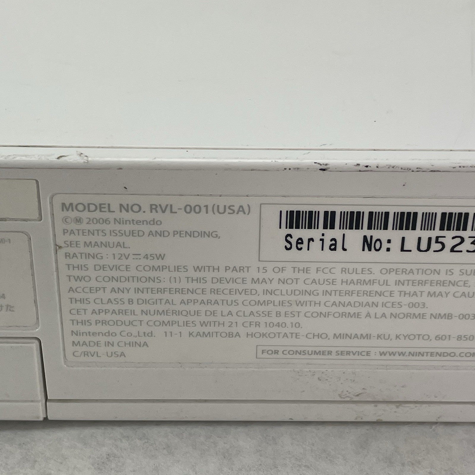 Nintendo Wii RVL-001 White Tested & Reset Console Only No Cords7