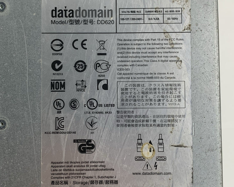 Data Domain DD620 San Storage Array 1x E8400 3 Ghz 8 GB Ram No OS No HDDs