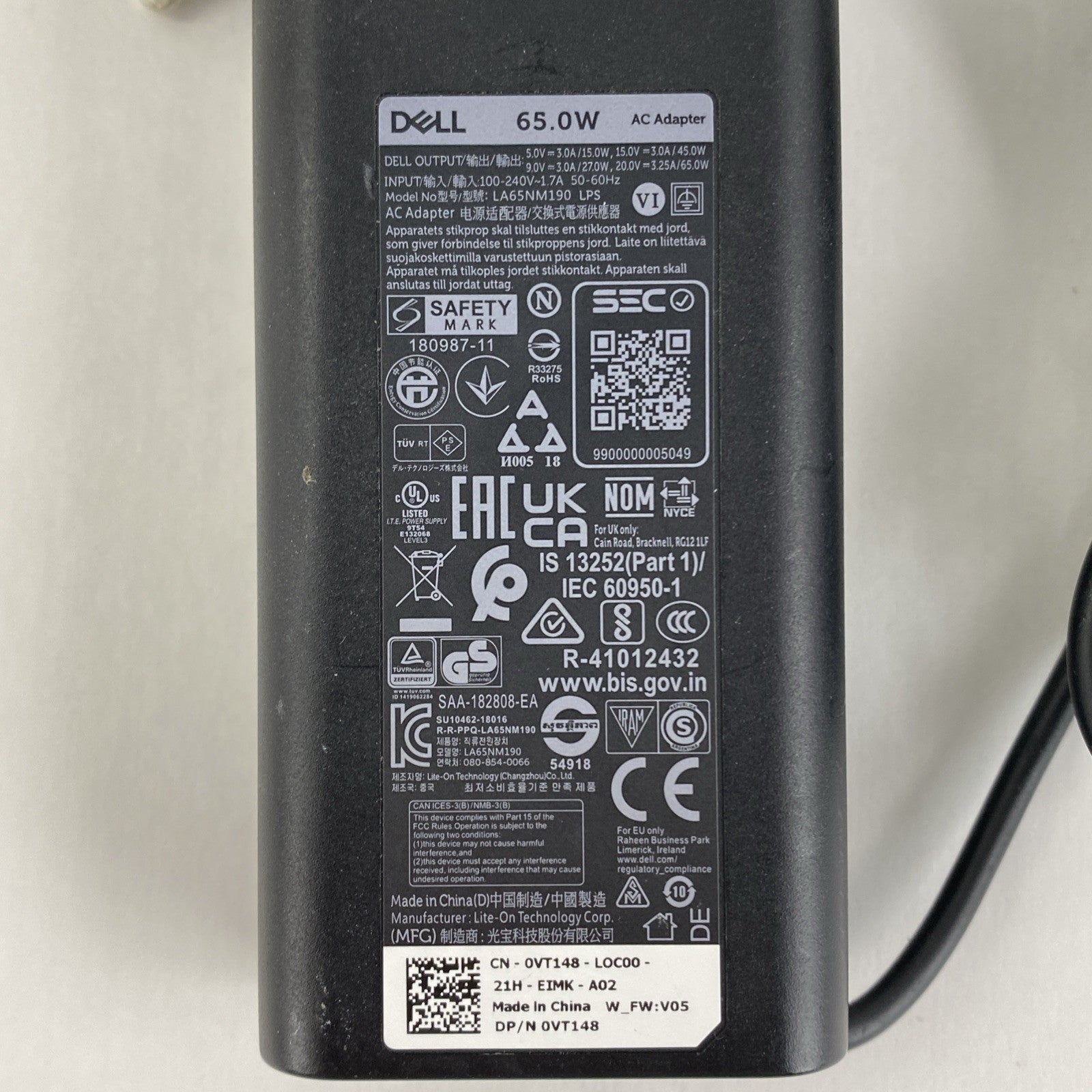 Dell LA65NM190 65W USB-C AC Adapter Lot of 35