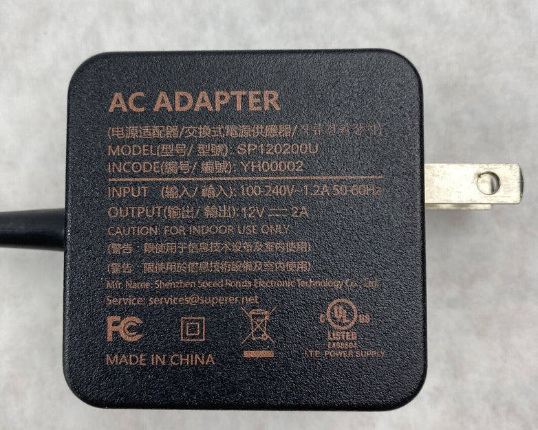 Superer AC Adapter SP120200U YH00002 12V 2A Square Tip (Lot of 2)