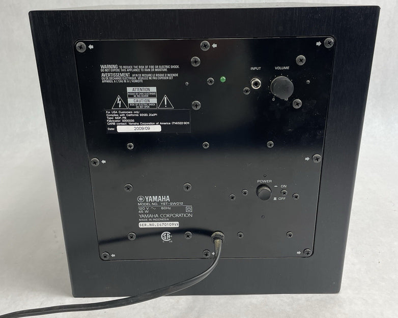 Yamaha YST-SW012 Active Subwoofer Speaker System Black Tested