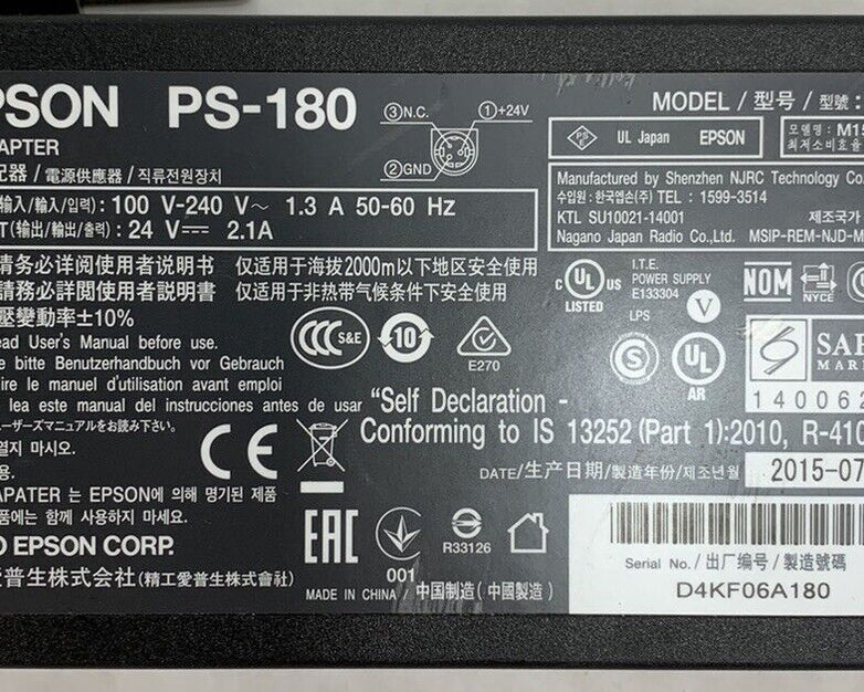 Epson PS-180 M159D 50W AC Adapter (Lot of 4)