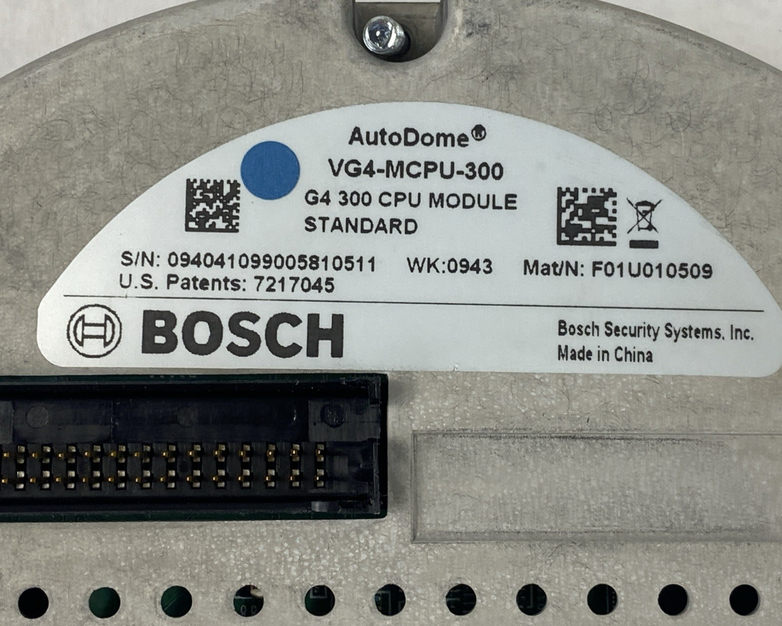 Bosch VG4-MCPU-300 Autodome G4 300 Series CPU Module Untested