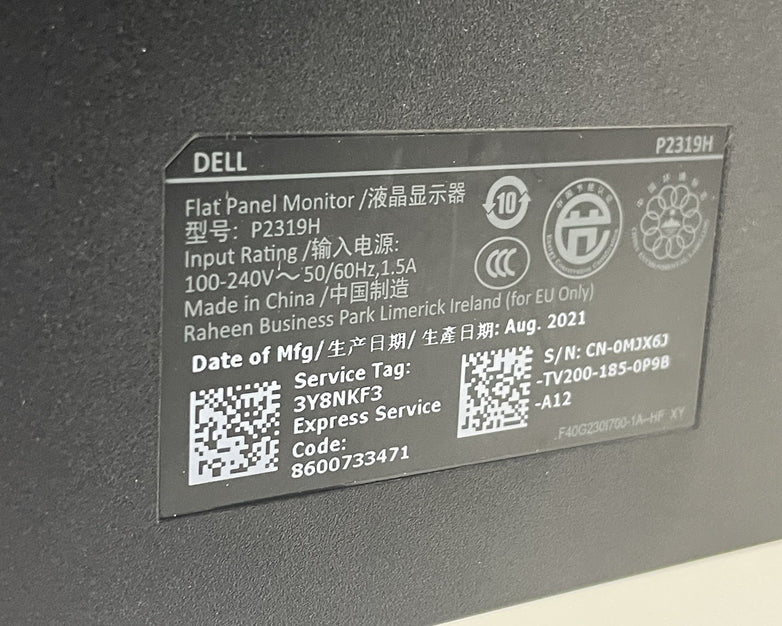 Dell P2319H 23" Monitor Full HD 1920 x 1080 IPS Display Grade C