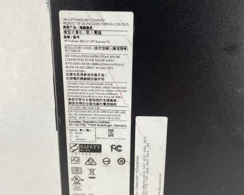 HP ProDesk 400 G1 SFF i5-4570 3.20 GHz 8 GB Ram No HDD No OS