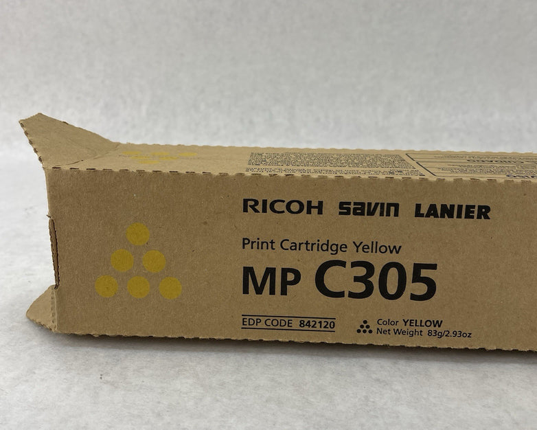 Ricoh MP C305 Genuine Yellow Toner Print Cartridge Lot of 2