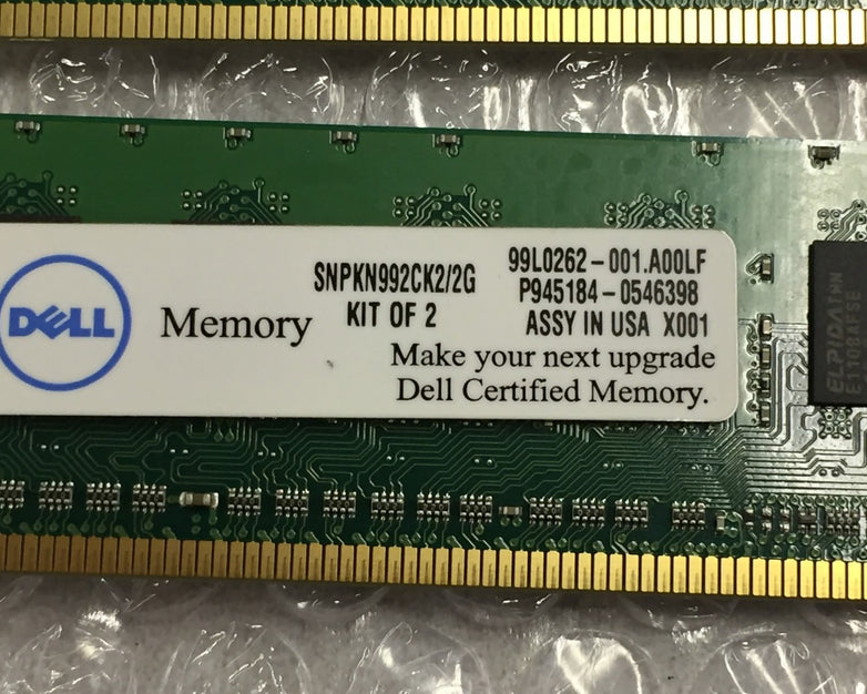 Kingston 2 GB RAM Kit (2x1) SNPKN992CK2/2G 99L0262-001 P945184-0546398