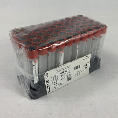 Vacuette 455092 9ml CAT Serum Clot Activator 13x100 50pcs Non-Ridged Tubes