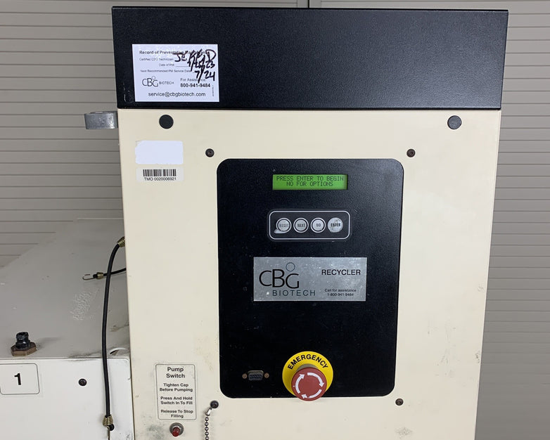 CBG Biotech SLV-99U (L)  Xylene and Alcohol Solvent Recycling System Power On