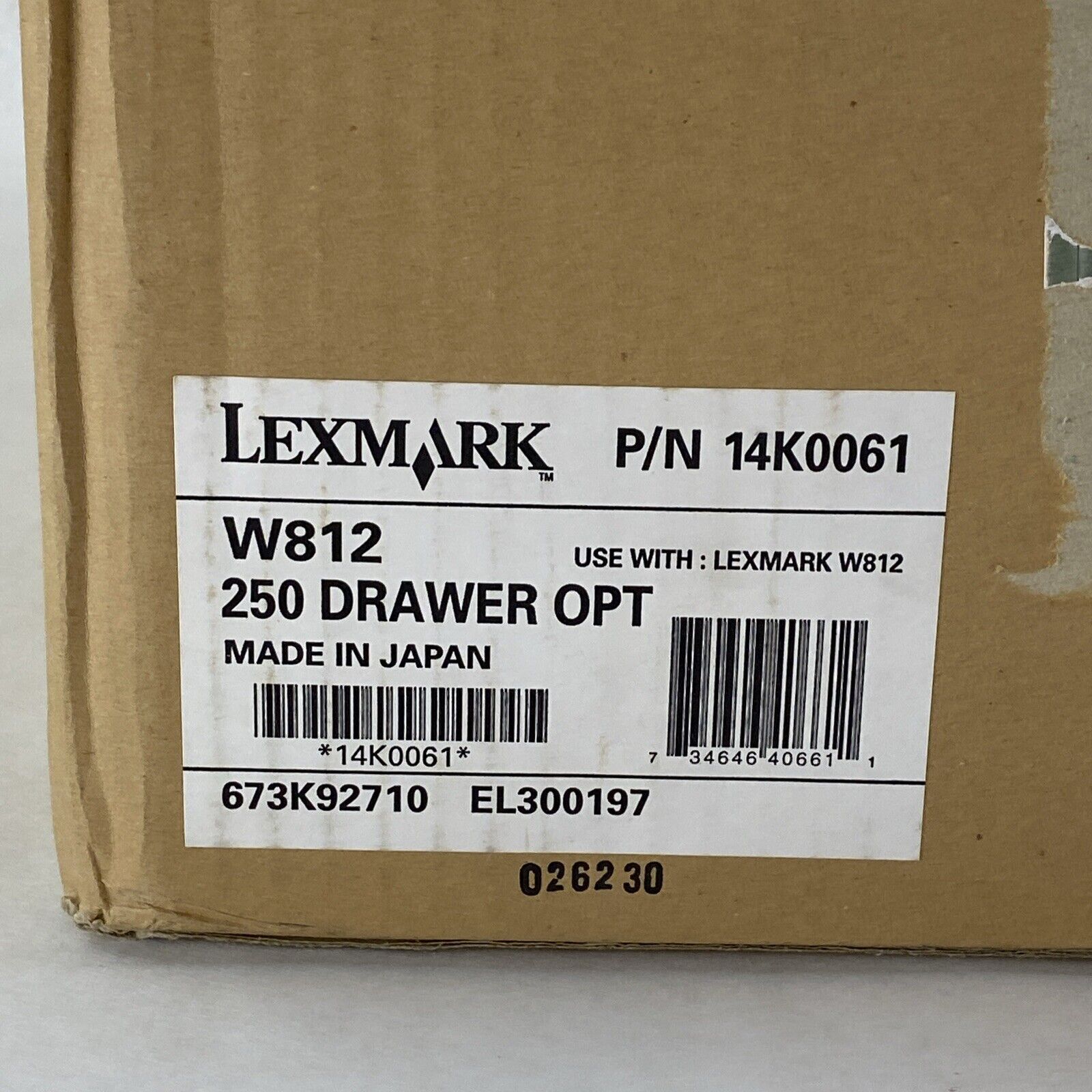 Lexmark W812  250 Sheet Drawer 14K0061