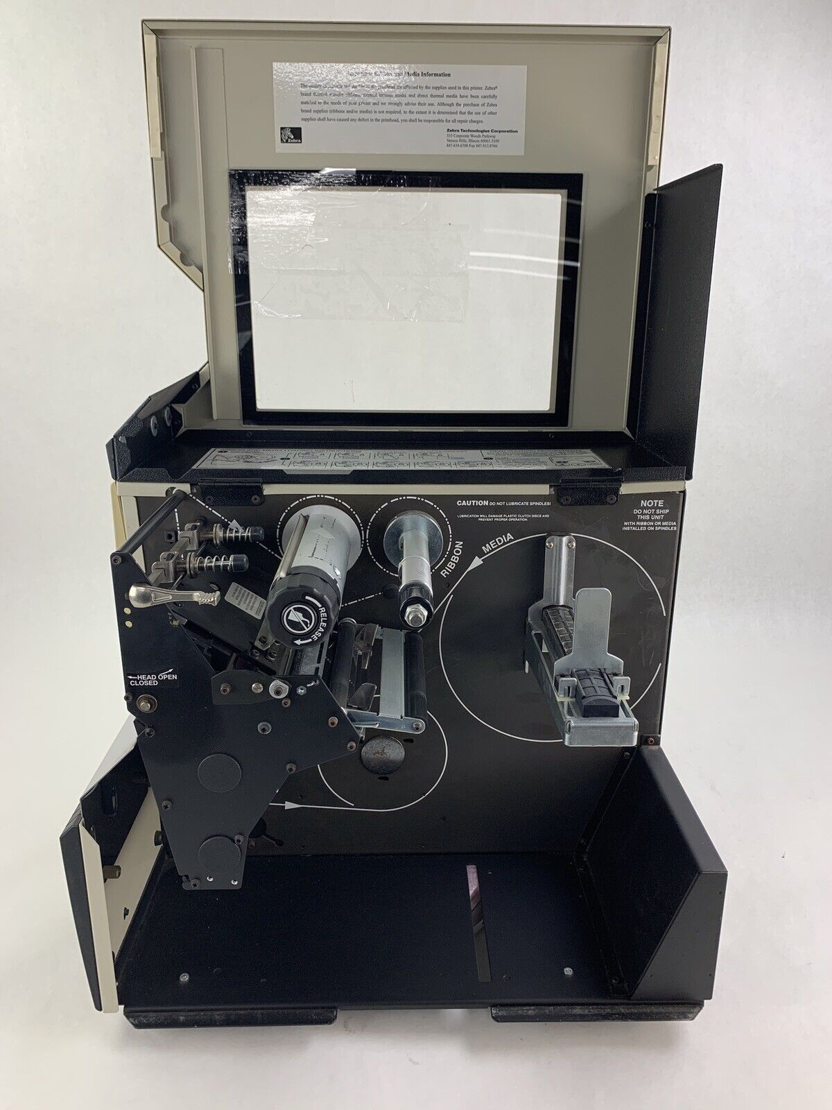 Zebra 140Xi III Label Thermal Printer 200 DPi Serial and Network Cracked Side