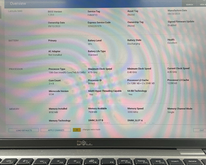 Dell Latitude 5440 14" i5-1345U 4.35 GHz 8 GB RAM No SSD/OS/AC