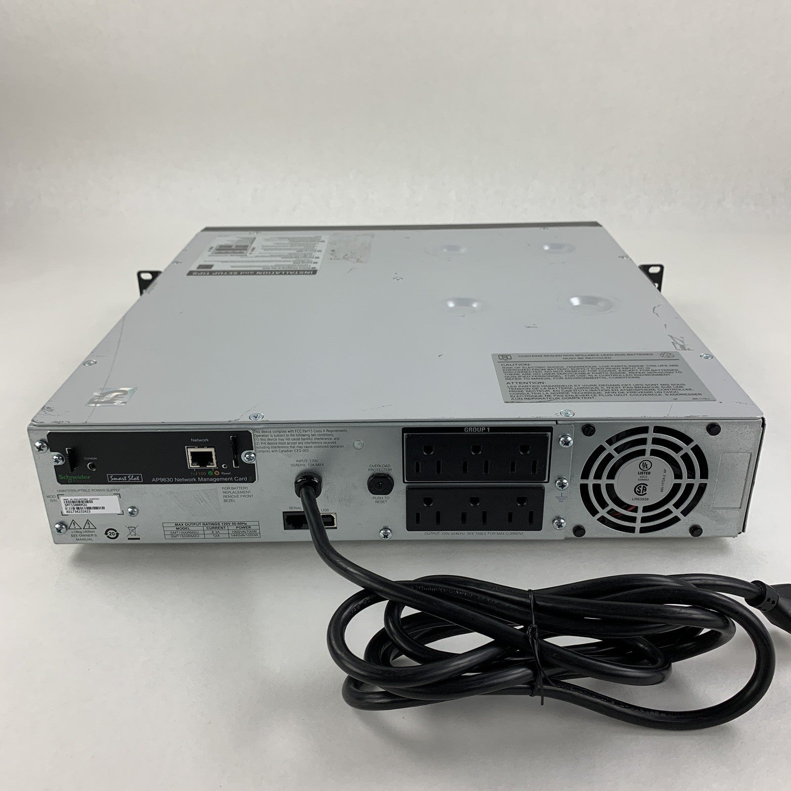 APC SmartUPS SMT1500RM2U 2U Rack Mount Tested w/ Network Card No Battery