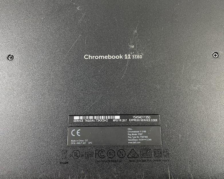 Dell Chromebook 11 3180 11.6" Celeron N3060 1.60 GHz 4GB RAM 16GB SSD No AC-READ