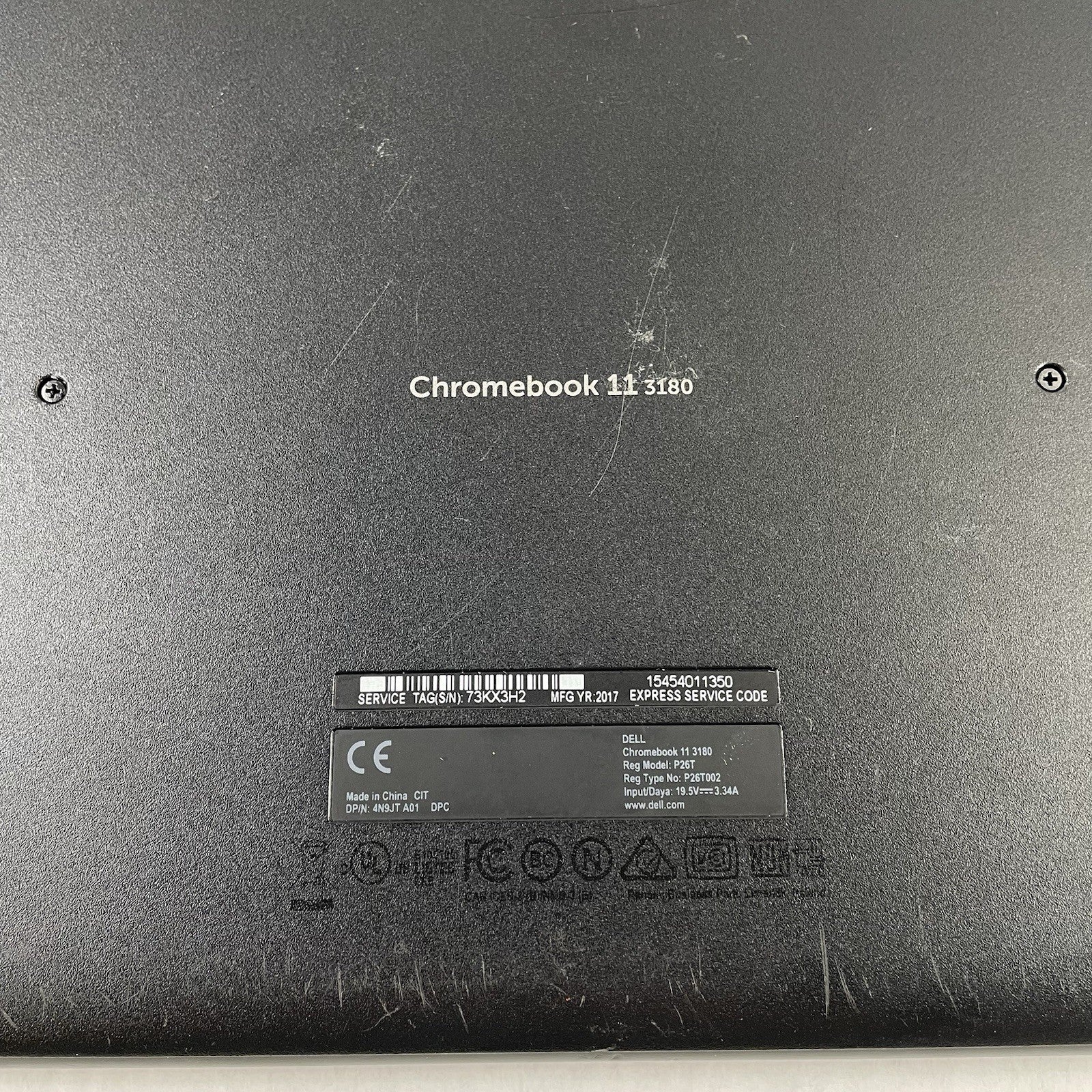 Dell Chromebook 11 3180 11.6" Celeron N3060 1.60 GHz 4GB RAM 16GB SSD No AC-READ19