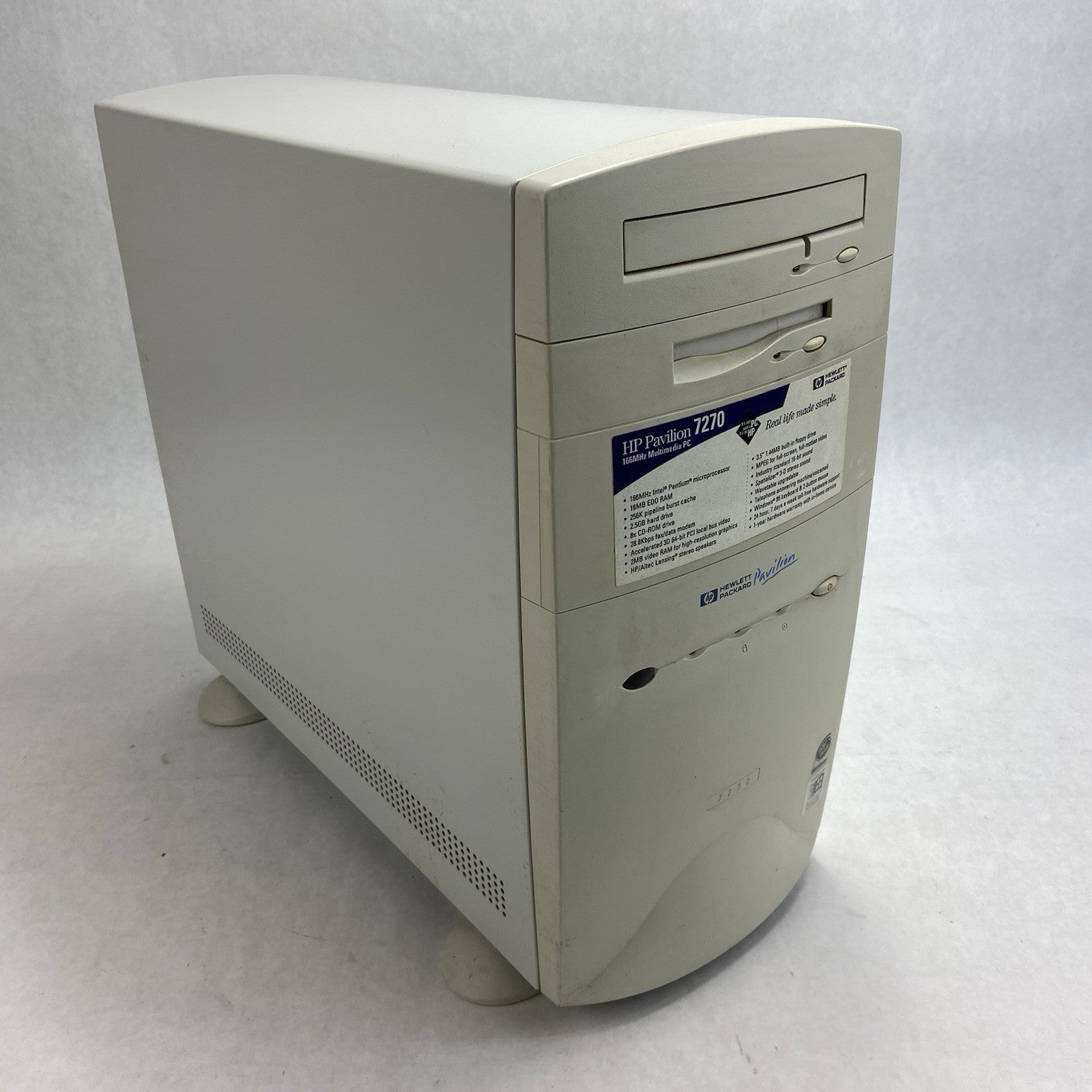 HP Pavilion 7270 MT Intel Pentium 166MHz 48MB RAM No HDD No OS0