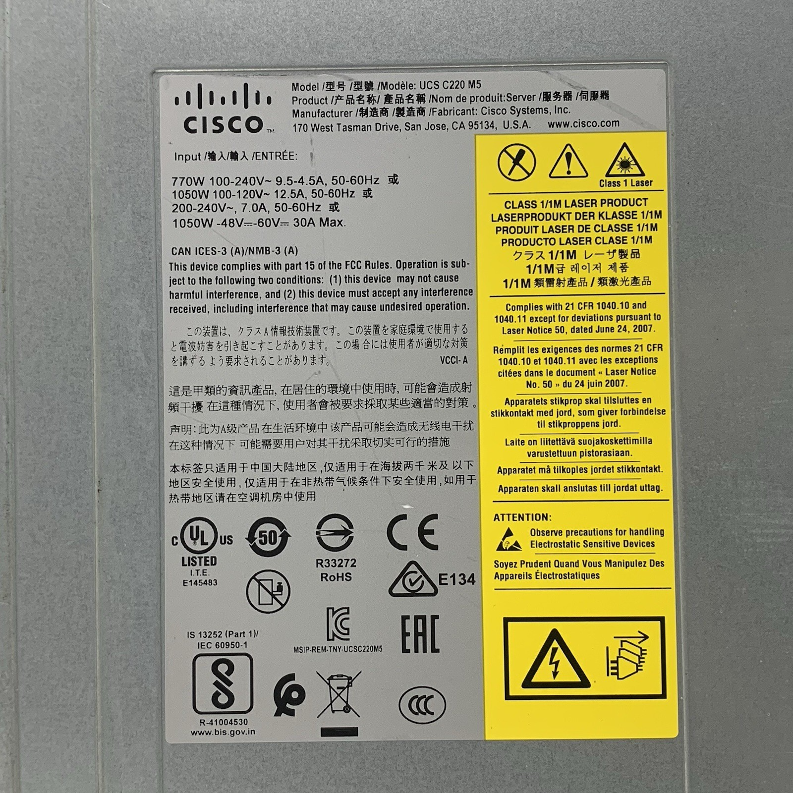 Cisco BE6000M UCSC-C220-M5SX Server 1x Silver 4114 2.2 GHz 32GB Ram No OS No HDD6