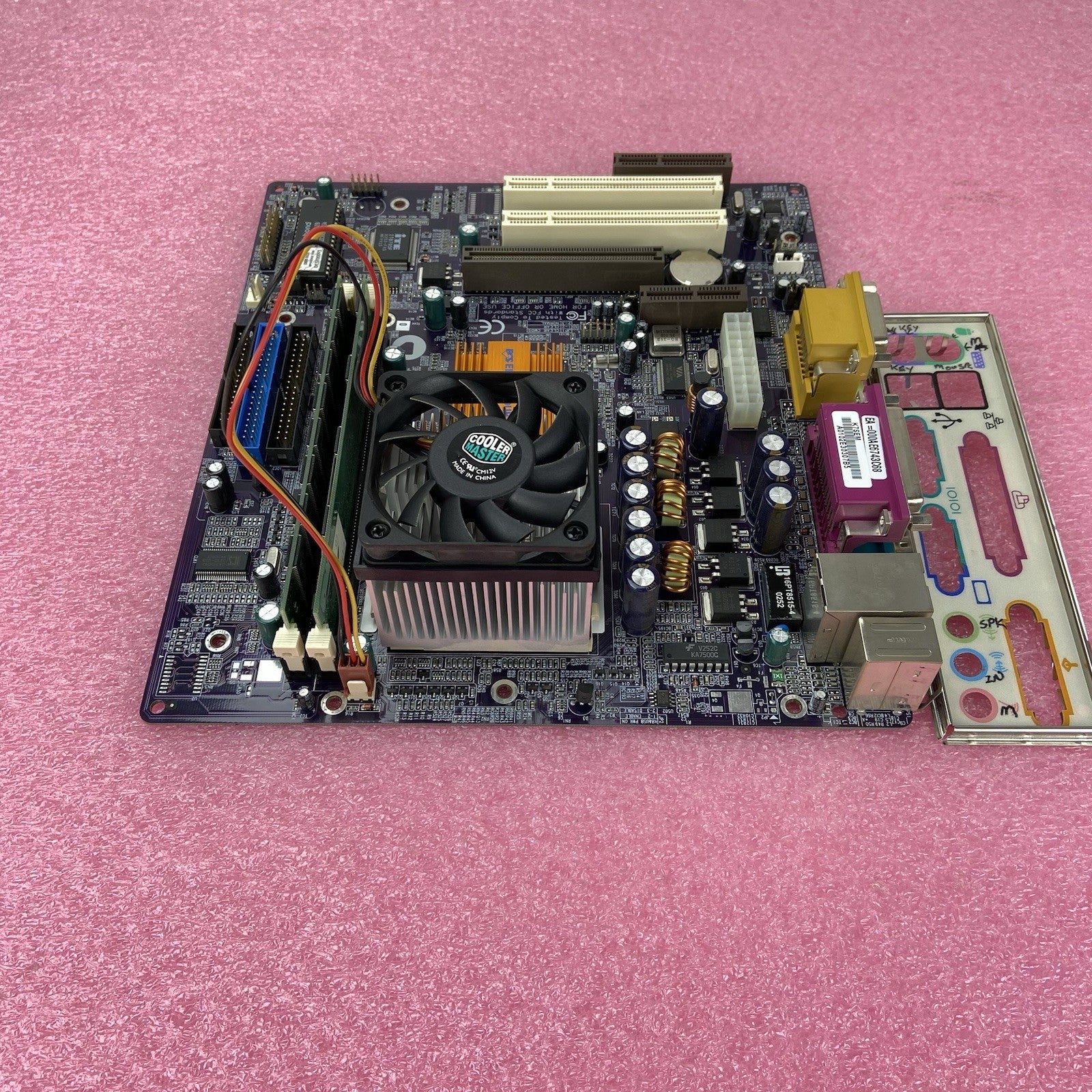 ECS SIS-730 Motherboard AMD Duron 1.3GHz 384MB RAM w/Shield Purple MB3