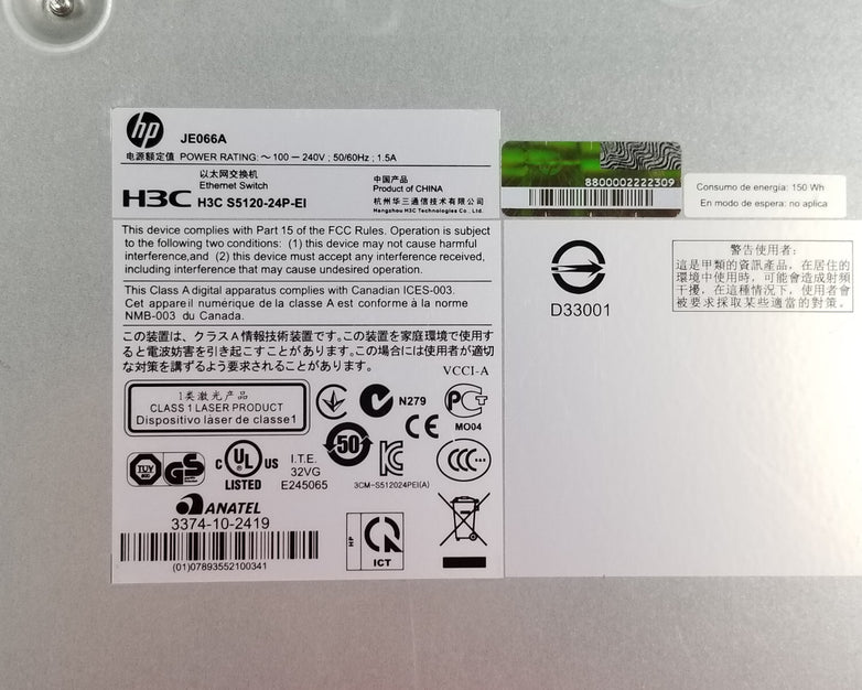 HP A5120 Series Switch JE066A 10/100/1000Base-T HP A5120-24G El Gigabit Switch