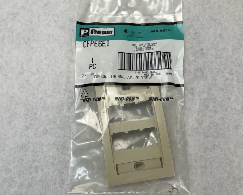 Panduit CFPE6EI MINI-COM Face-Plate Executive Series 6 Module Spaces Lot of 4