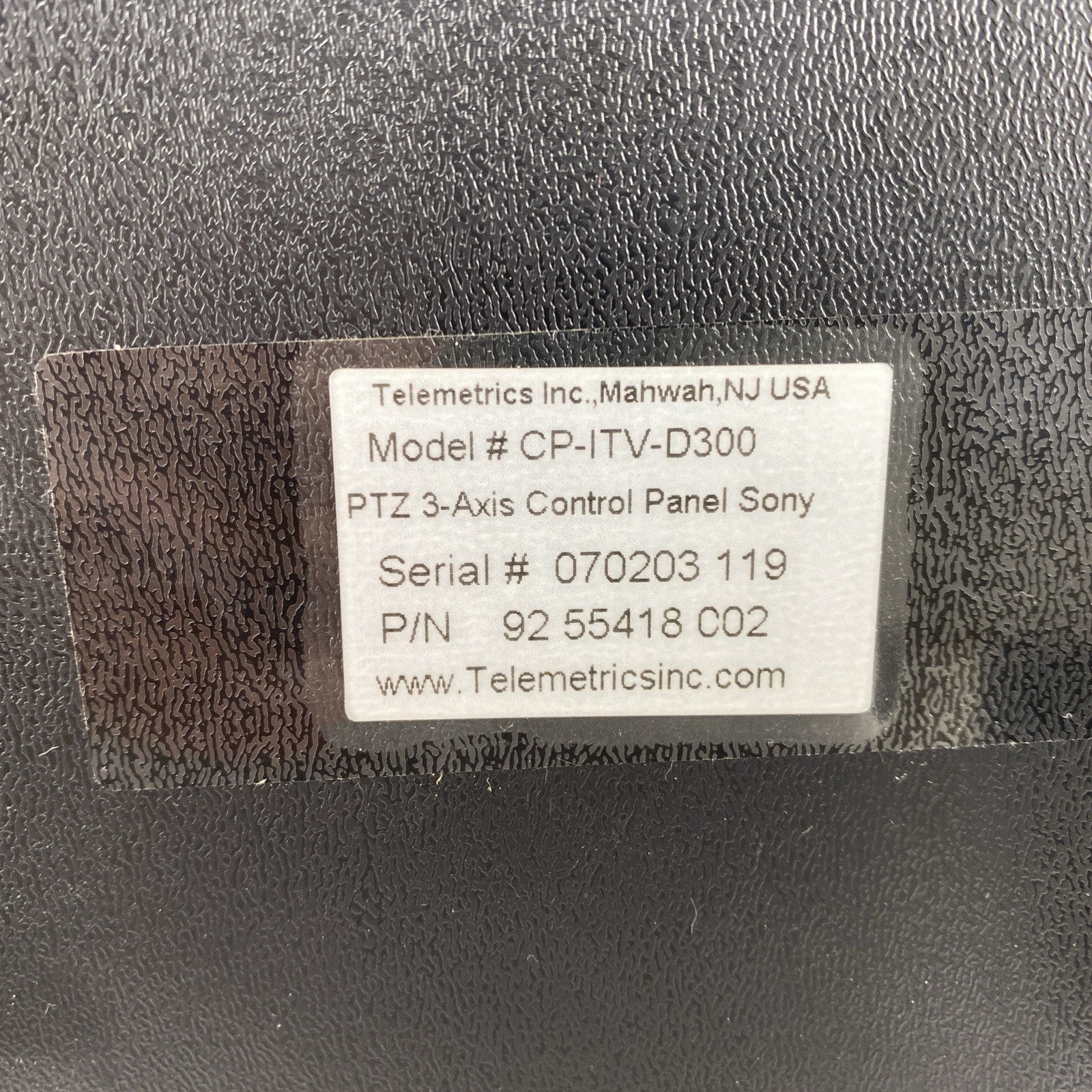 Telemetrics CP-ITV-D300 Camera Control Panel No AC Adapter Untested