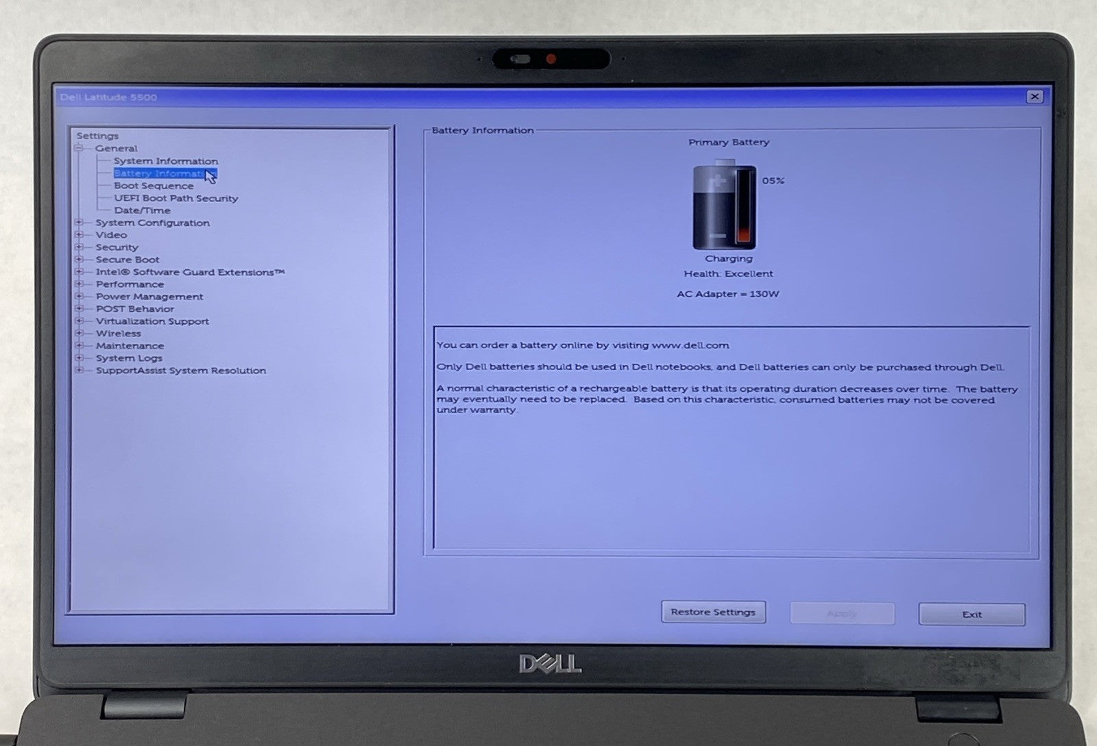 Dell Latitude 5500 Intel Core i5-8365U 1.60GHz 8GB RAM 15.6" No HDD No OS