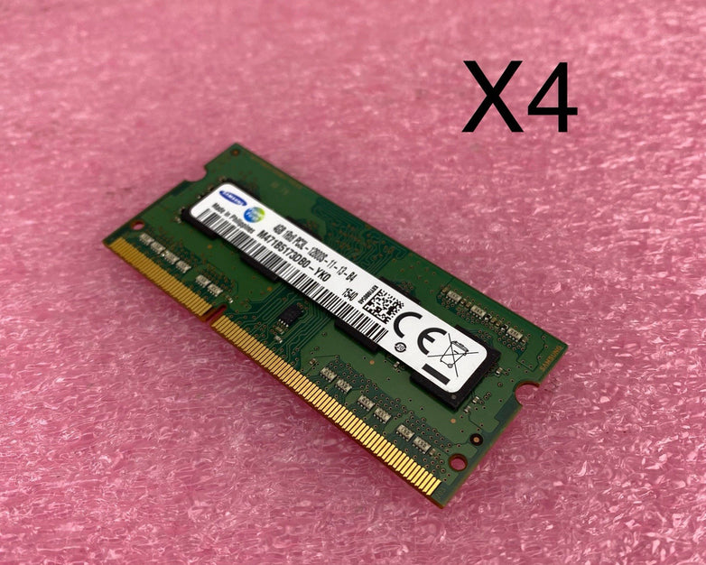 Samsung 4GB DDR3L PC3L-12800S Laptop Memory Ram M471B5173DB0 - Lot of 4