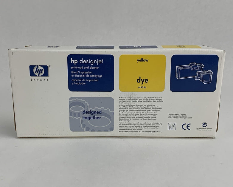 HP C4953A 81 DesignJet Printhead & Cleaner Yellow New OEM Sealed 2008