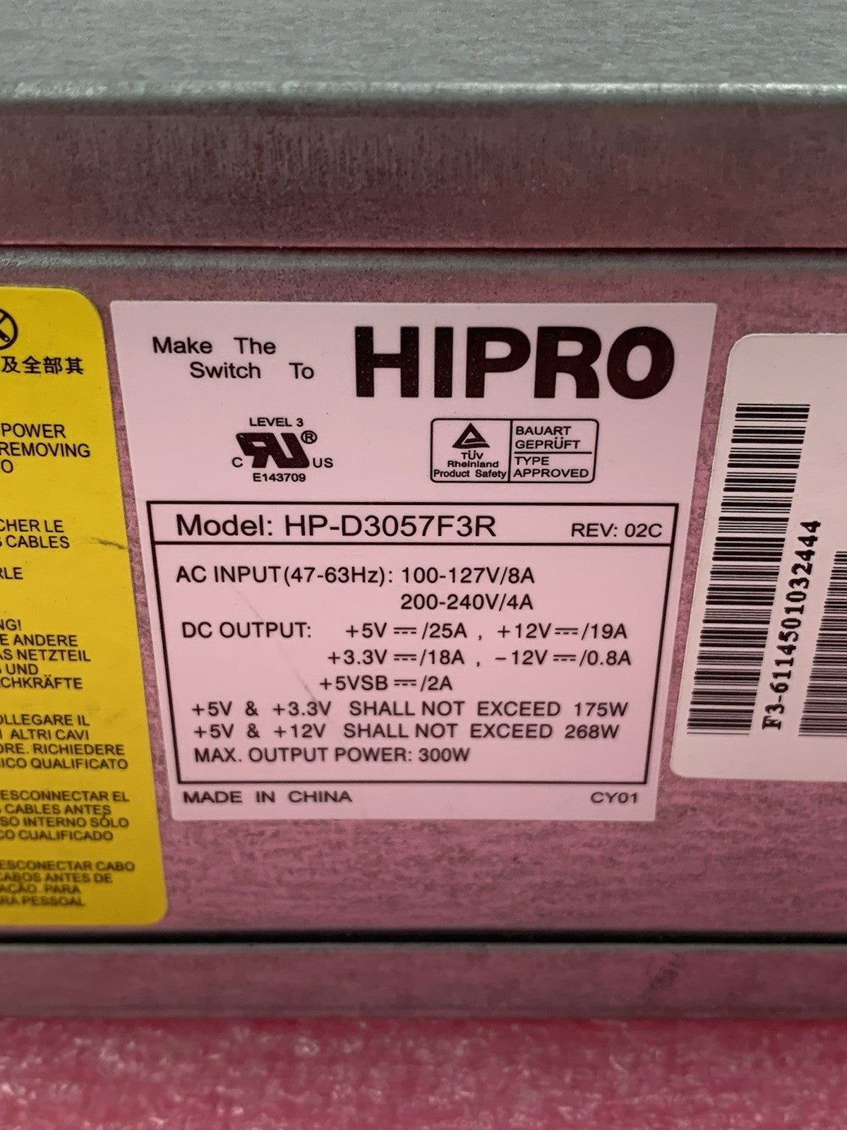 Hipro HP-D3057F3R 300W Power Supply