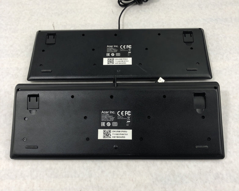 Lot of 2 Acer KB69211 USB Wired Slim Office Home Keyboard - Black
