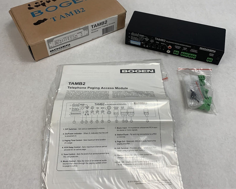Bogen Communications TAMB2 Telephone Paging Access Module w/ Accessories