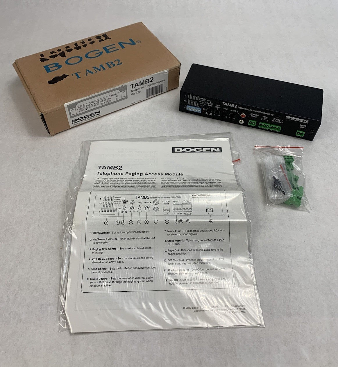 Bogen Communications TAMB2 Telephone Paging Access Module w/ Accessories