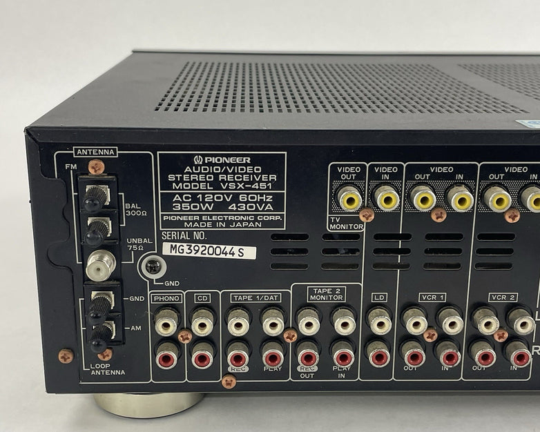 Pioneer VSX-451 Audio Video Stereo Receiver For Parts No Output
