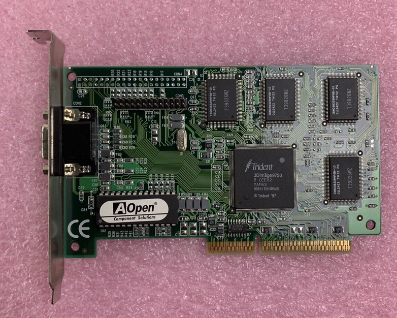 AOPEN Trident 91.AC821.002 3D IMAGE 9750 4 MB AGP VGA Video Card - Tested