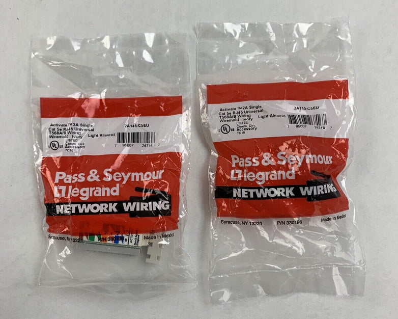 Pass & Seymour 2A145-C5EU Activate 2A Single Cat 5e RJ45 Wiremold Ivory Lot of 2