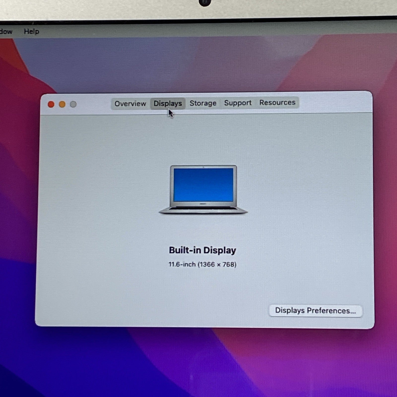 Apple MacBook Air A1465 2015 11" 1.6Ghz i5 4GB RAM 120GB SSD os12.7.6 304 Cycles