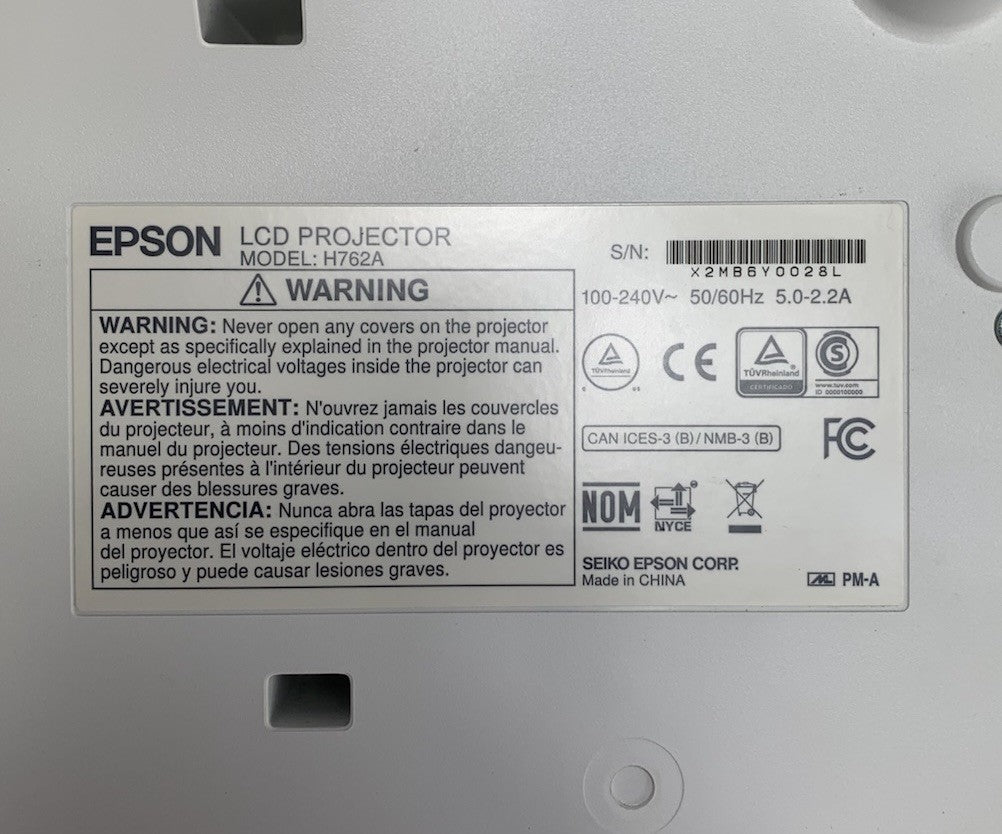 Epson H762A Pro G7400U LCD Lamp Projector - Parts or Repair No Lamp No Lens9