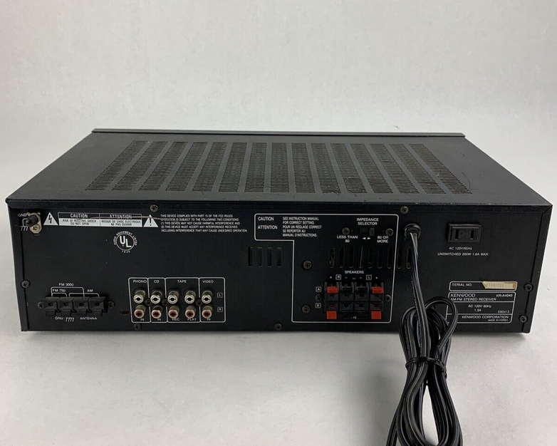 Kenwood KR-A4040 2 Channel Stereo Receiver No Remote Ports Squealing For Parts