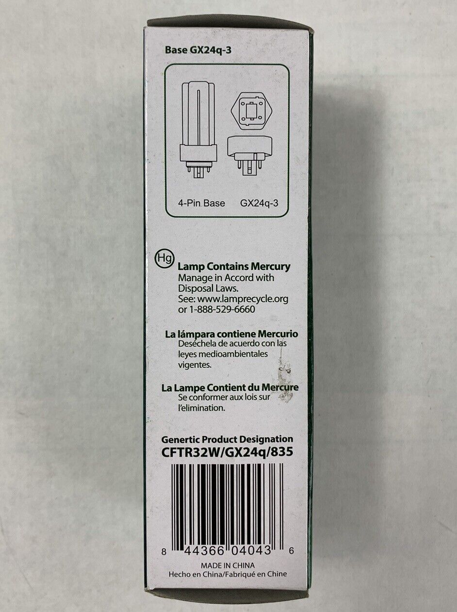 Plusrite Plug-In CFL PL26W/3U/4P/841 4Pin GX24-q3 Base T4 26W (lot of 5)