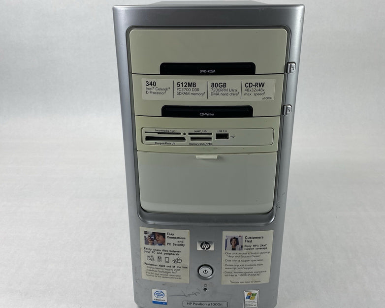 HP Pavilion a1000n MT Intel Celeron 2.93GHz 1GB RAM No HDD No OS
